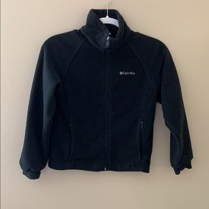 Kids black Columbia full zip fleece with pockets